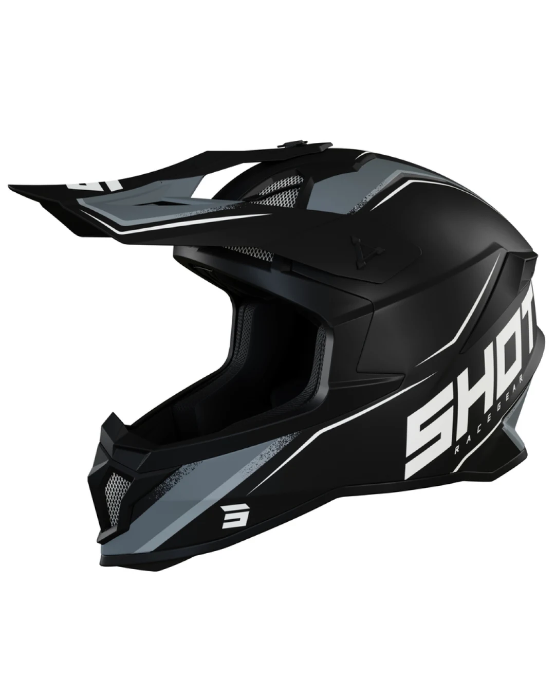 Мотокрос каска SHOT Lite Prism Black White Matt