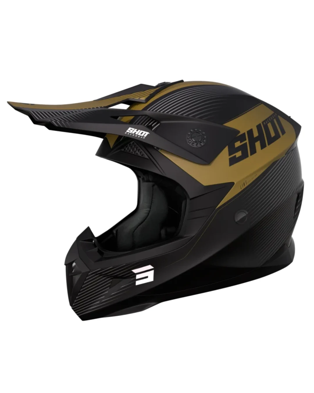 Мотокрос каска Shot Pulse Line Gold Matt