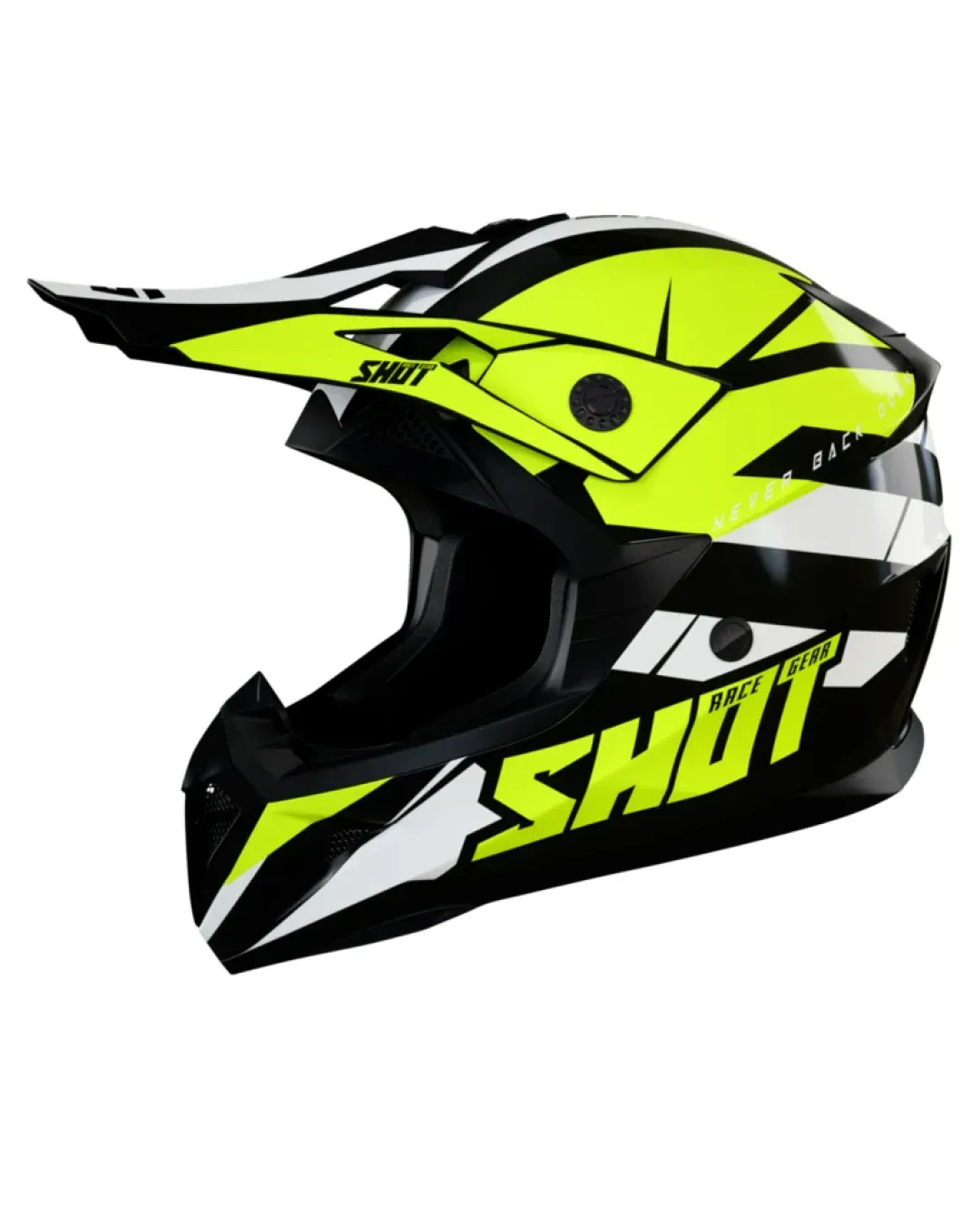 Мотокрос каска SHOT Pulse Revenge Black Neon Yellow White Glossy