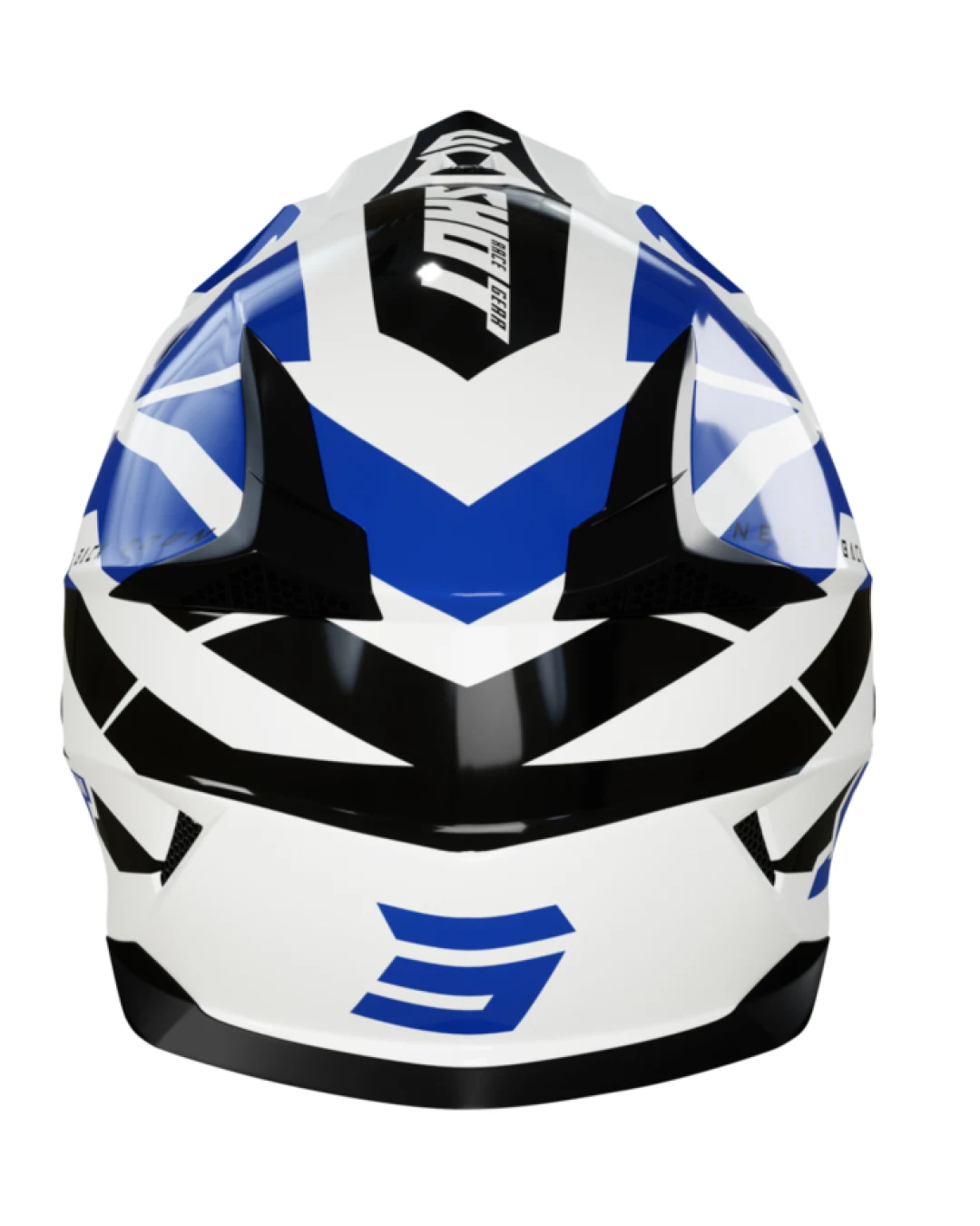 Мотокрос каска SHOT Pulse Revenge White Blue Black Glossy