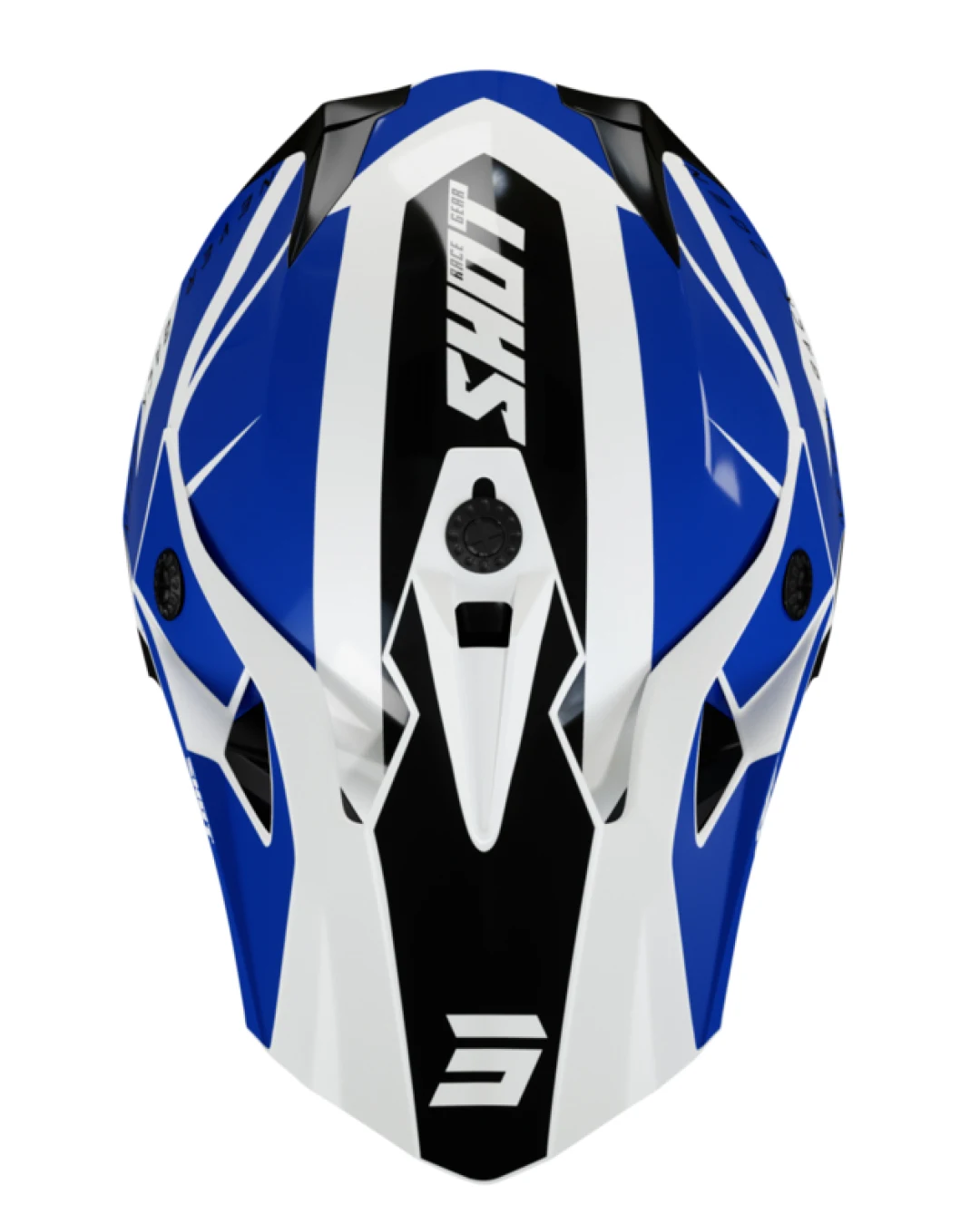 Мотокрос каска SHOT Pulse Revenge White Blue Black Glossy