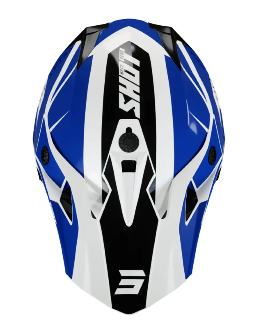 Мотокрос каска SHOT Pulse Revenge White Blue Black Glossy