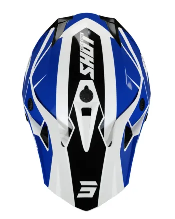 Мотокрос каска SHOT Pulse Revenge White Blue Black Glossy