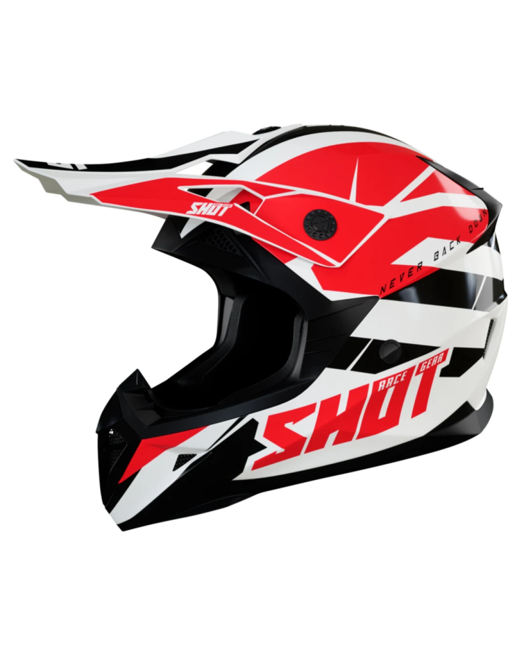 Мотокрос каска SHOT Pulse Revenge White Red Black Glossy