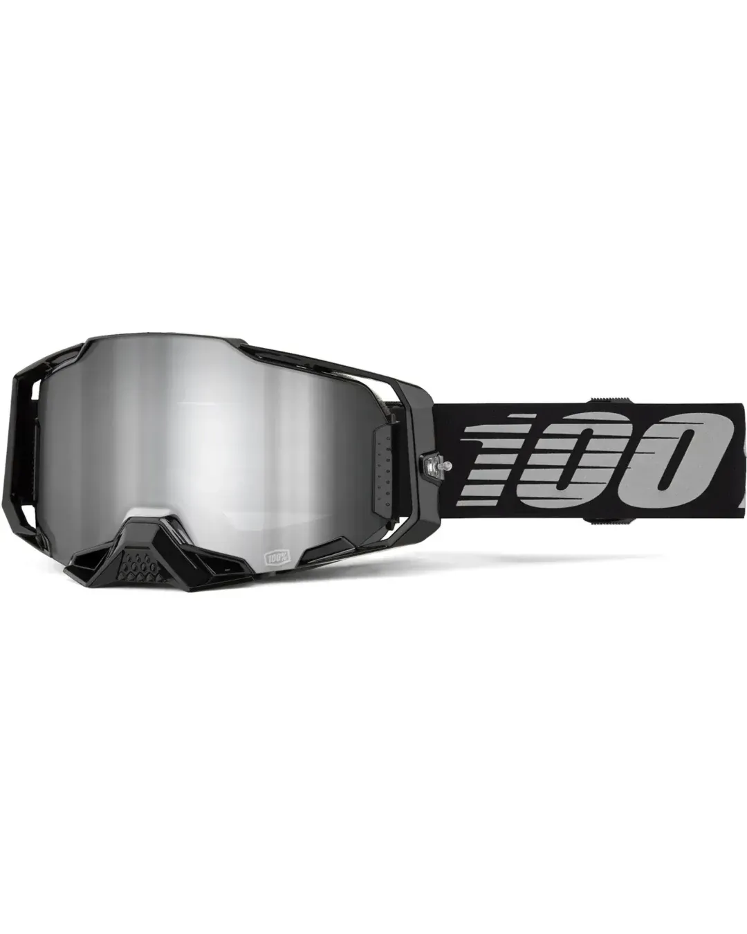 Мотокрос очила 100% ARMEGA BLACK/MIRROR SILVER