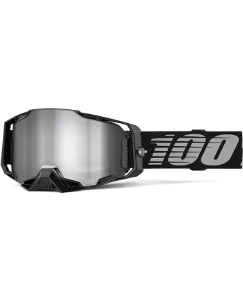 Мотокрос очила 100% ARMEGA BLACK/MIRROR SILVER