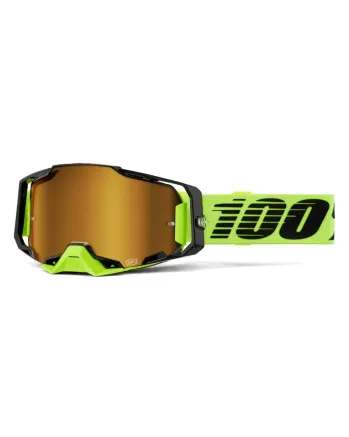 Мотокрос очила 100% ARMEGA NEON YELLOW - MIRROR GOLD