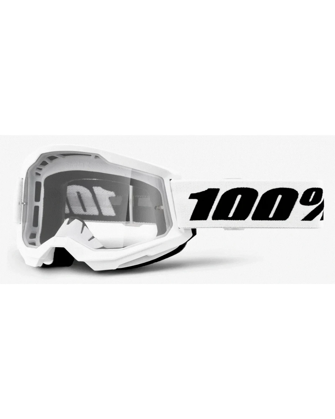 Мотокрос очила 100% GOGGLE STRATA 2 WHITE CLEAR