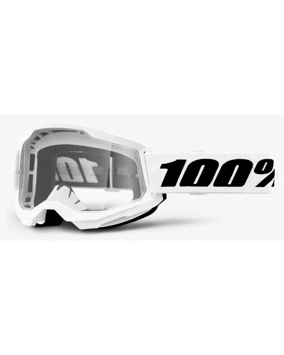 Мотокрос очила 100% GOGGLE STRATA 2 WHITE CLEAR