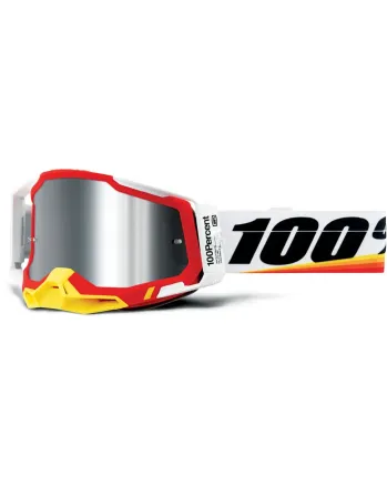Мотокрос очила 100% RACECRAFT2 ARSHAM RED - MIRROR SILVER
