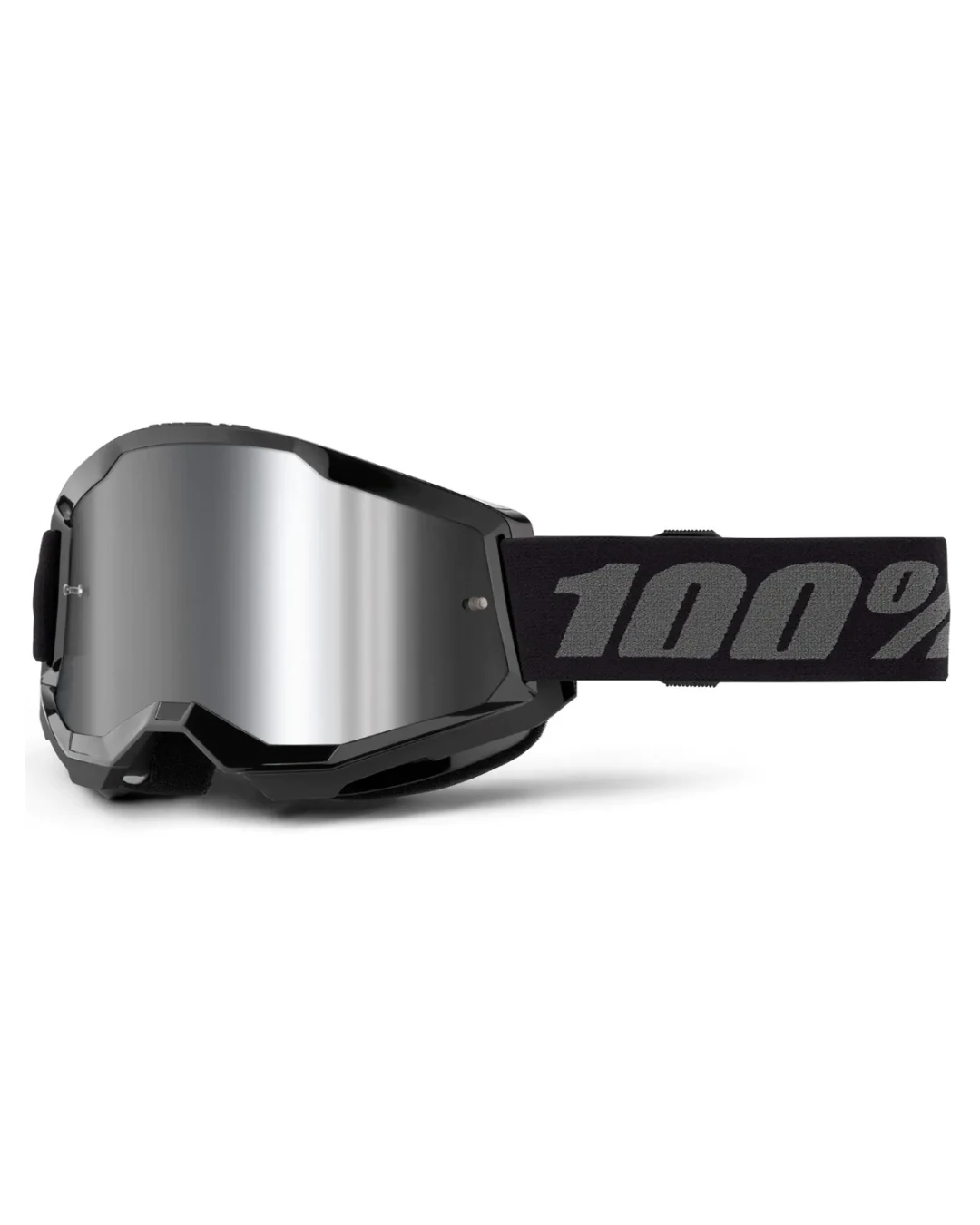 Мотокрос очила 100% STRATA2 BLACK - MIRROR SILVER 24