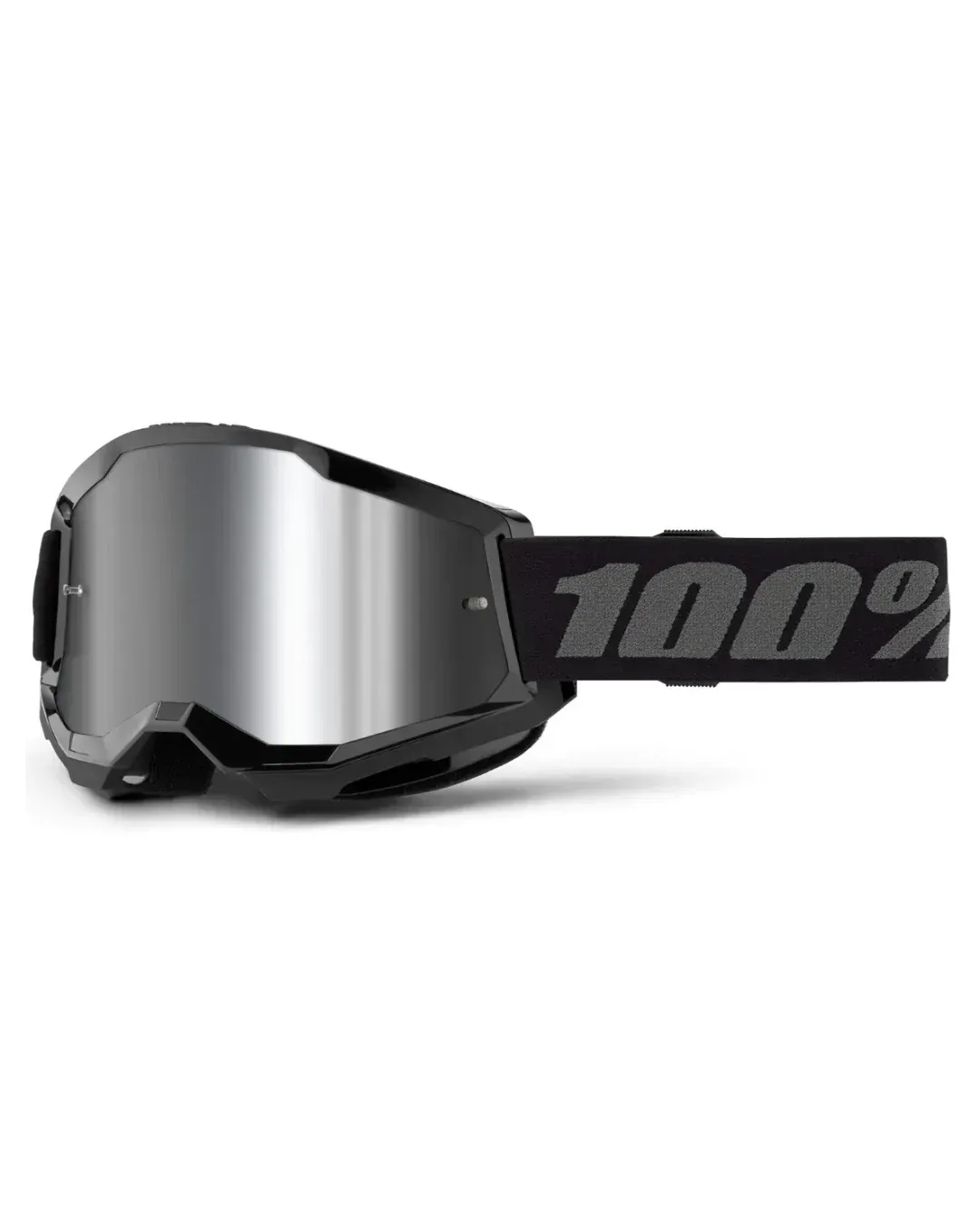 Мотокрос очила 100% STRATA2 BLACK - MIRROR SILVER 24