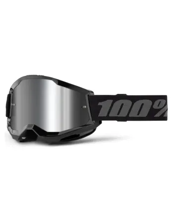 Мотокрос очила 100% STRATA2 BLACK - MIRROR SILVER 24