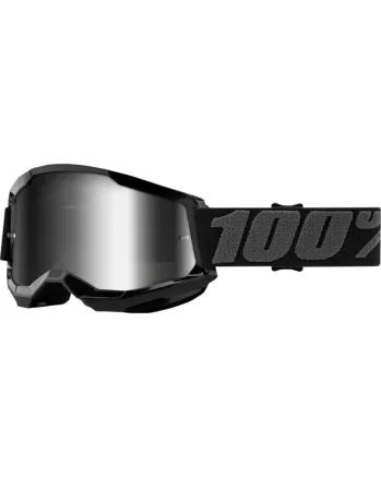 Мотокрос очила 100% STRATA2 BLACK-MIRROR SILVER