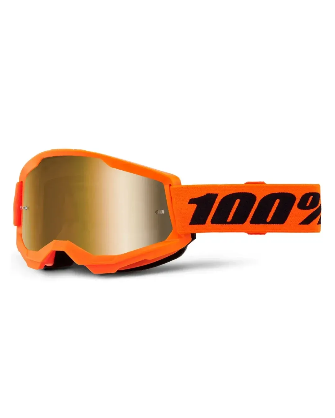 Мотокрос очила 100% STRATA2 NEON ORANGE - MIRROR TRUE GOLD 24