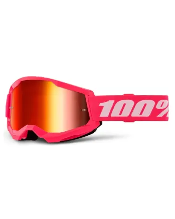 Мотокрос очила 100% STRATA2 PINK- MIRROR RED