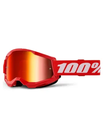 Мотокрос очила 100% STRATA2 RED - MIRROR RED 24