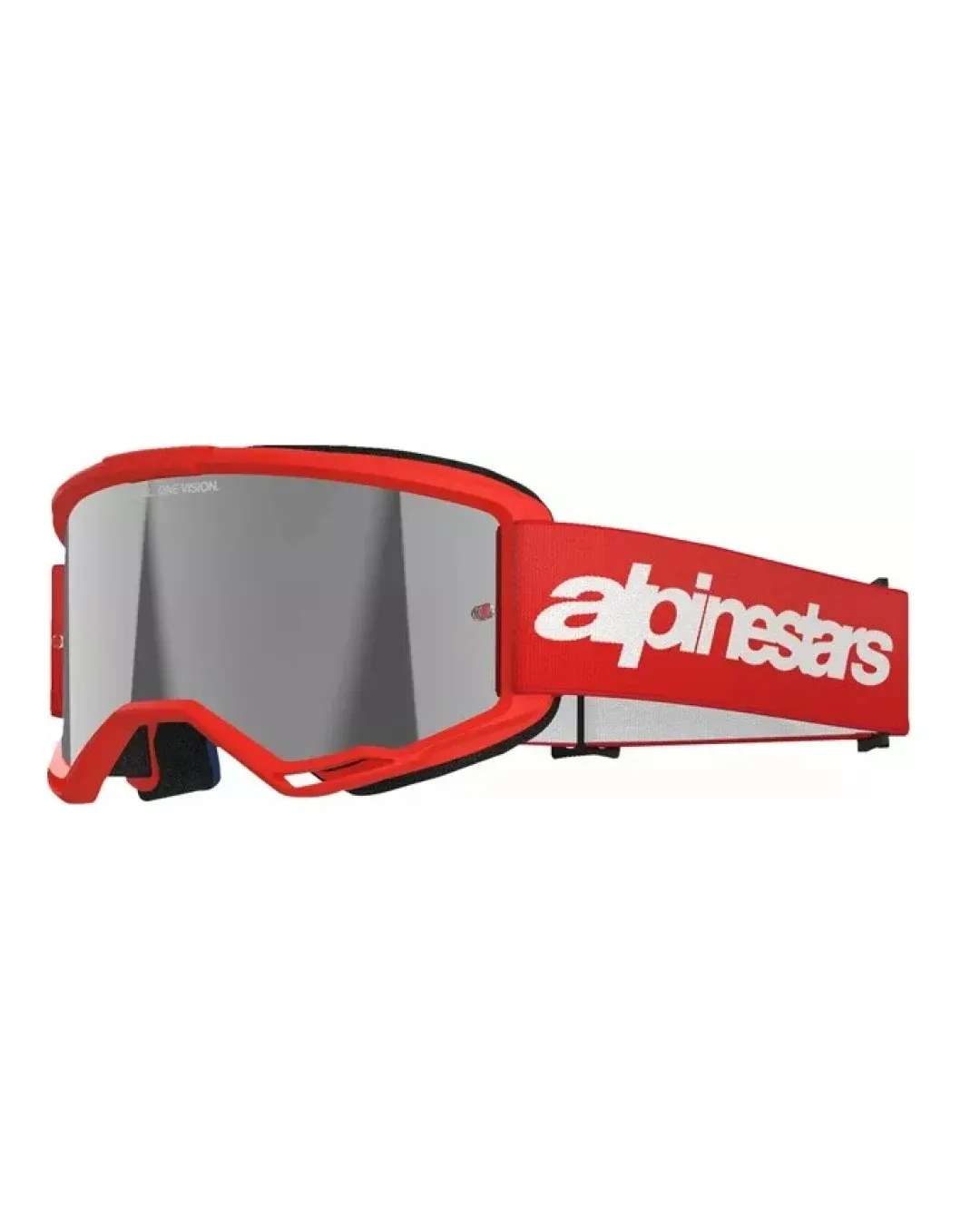 Мотокрос очила ALPINESTARS VISION 3 WORDMARK RED MIRROR-SIL