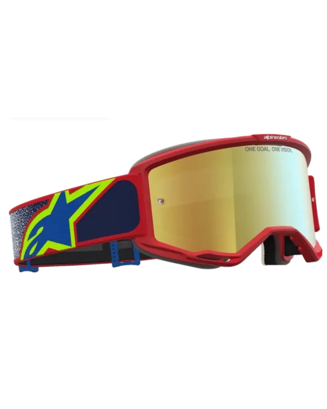 Мотокрос очила ALPINESTARS VISION 5 DRAG FIRE RED BLU MIRROR-GLD