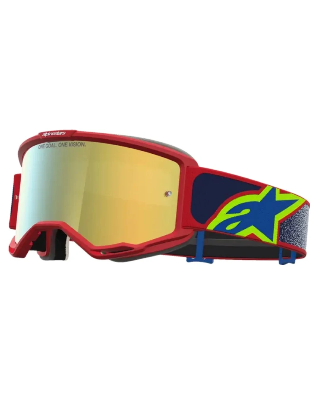 Мотокрос очила ALPINESTARS VISION 5 DRAG FIRE RED BLU MIRROR-GLD