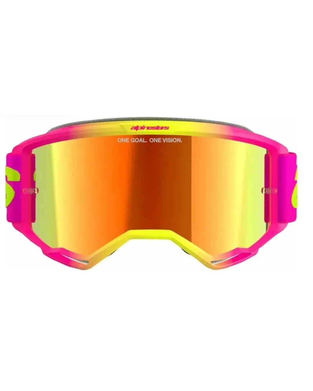 Мотокрос очила ALPINESTARS VISION 5 WORDMARK PNK/YLW MIRROR-RED