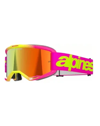 Мотокрос очила ALPINESTARS VISION 5 WORDMARK PNK/YLW MIRROR-RED
