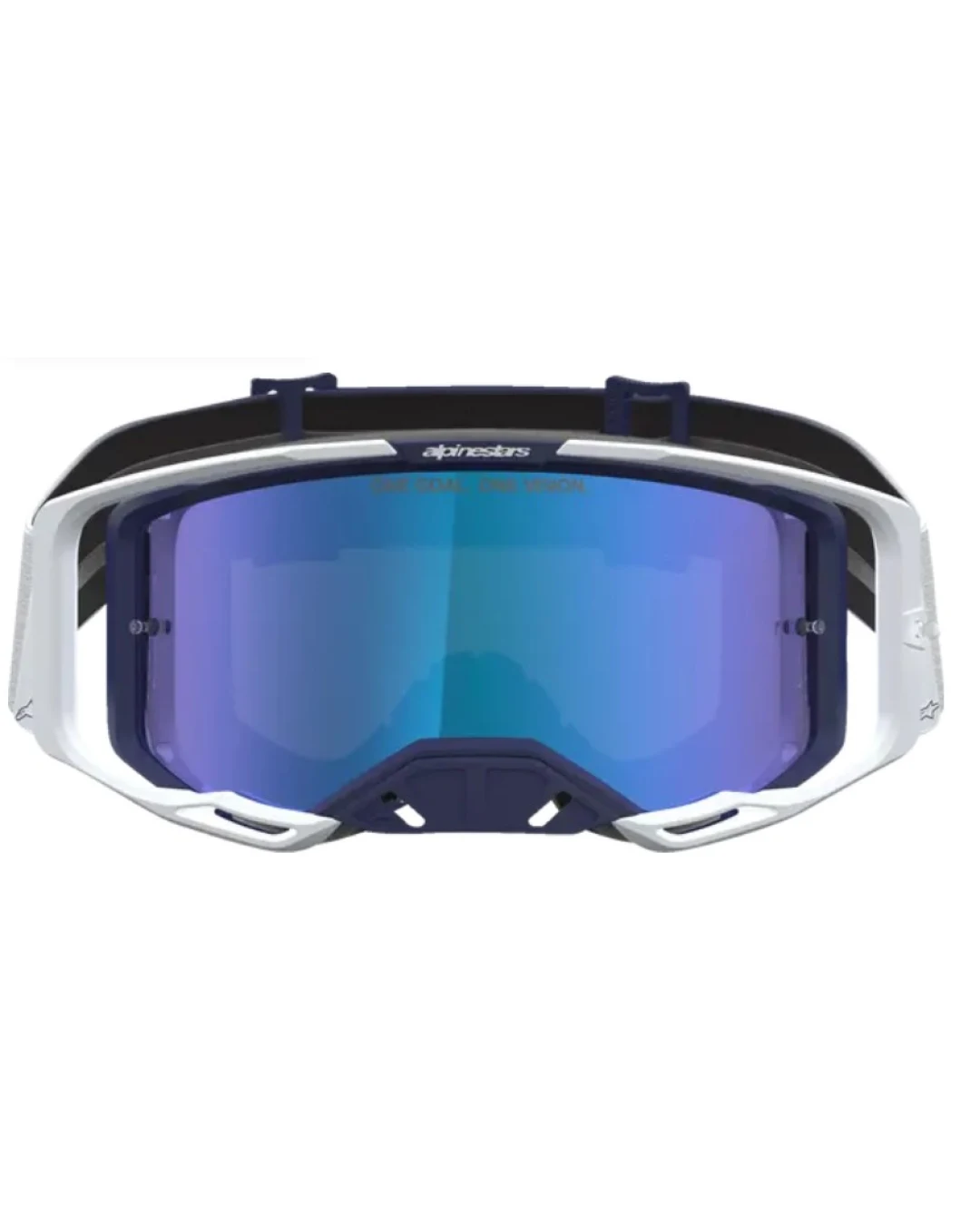Мотокрос очила ALPINESTARS VISION 8 AMBER NVY/WHT/MIRR-BLUE