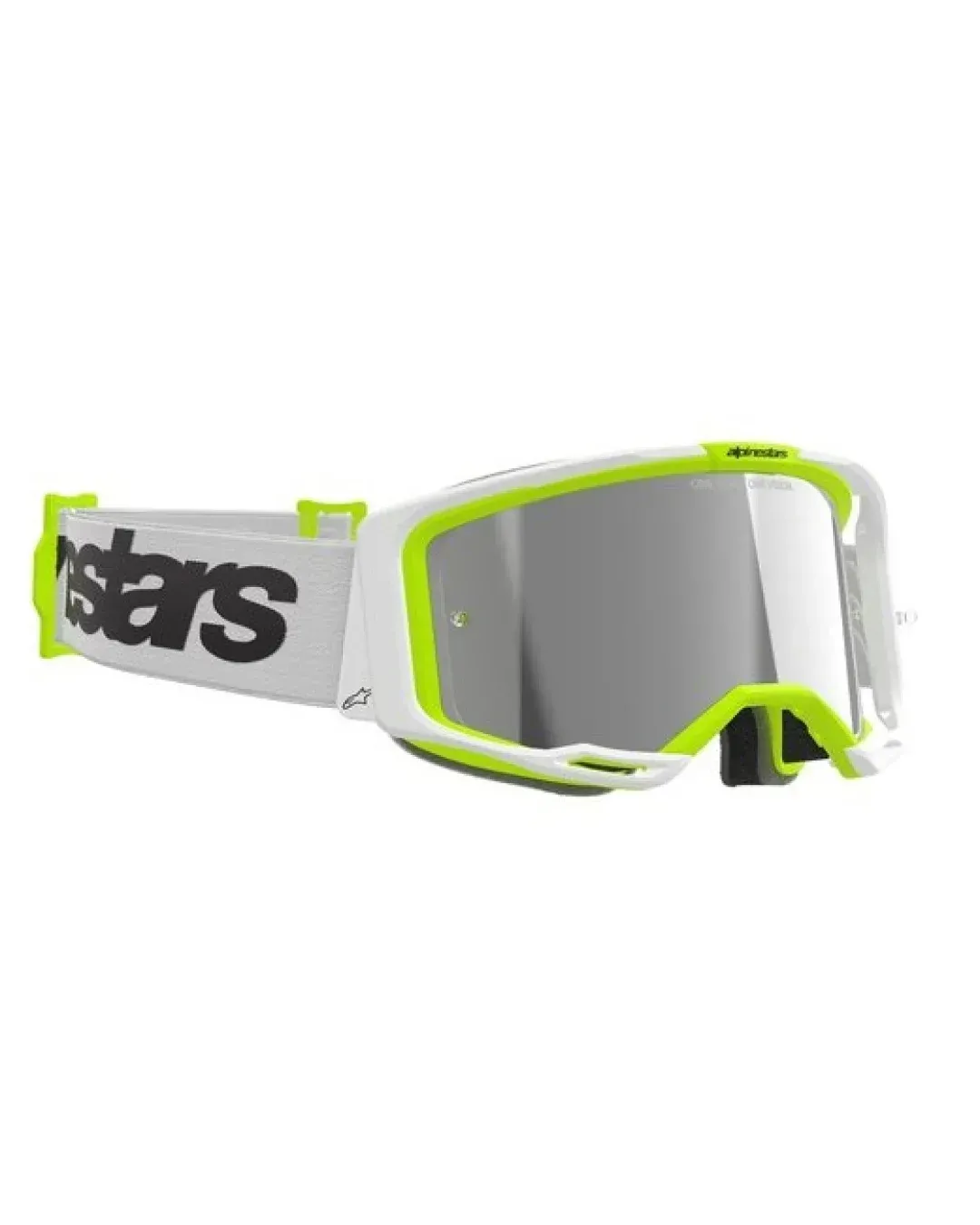 Мотокрос очила ALPINESTARS VISION 8 WORDMARK WHITE YLLW FLUO Mirror SILVER