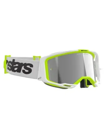 Мотокрос очила ALPINESTARS VISION 8 WORDMARK WHITE YLLW FLUO Mirror SILVER