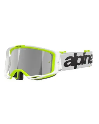 Мотокрос очила ALPINESTARS VISION 8 WORDMARK WHITE YLLW FLUO Mirror SILVER