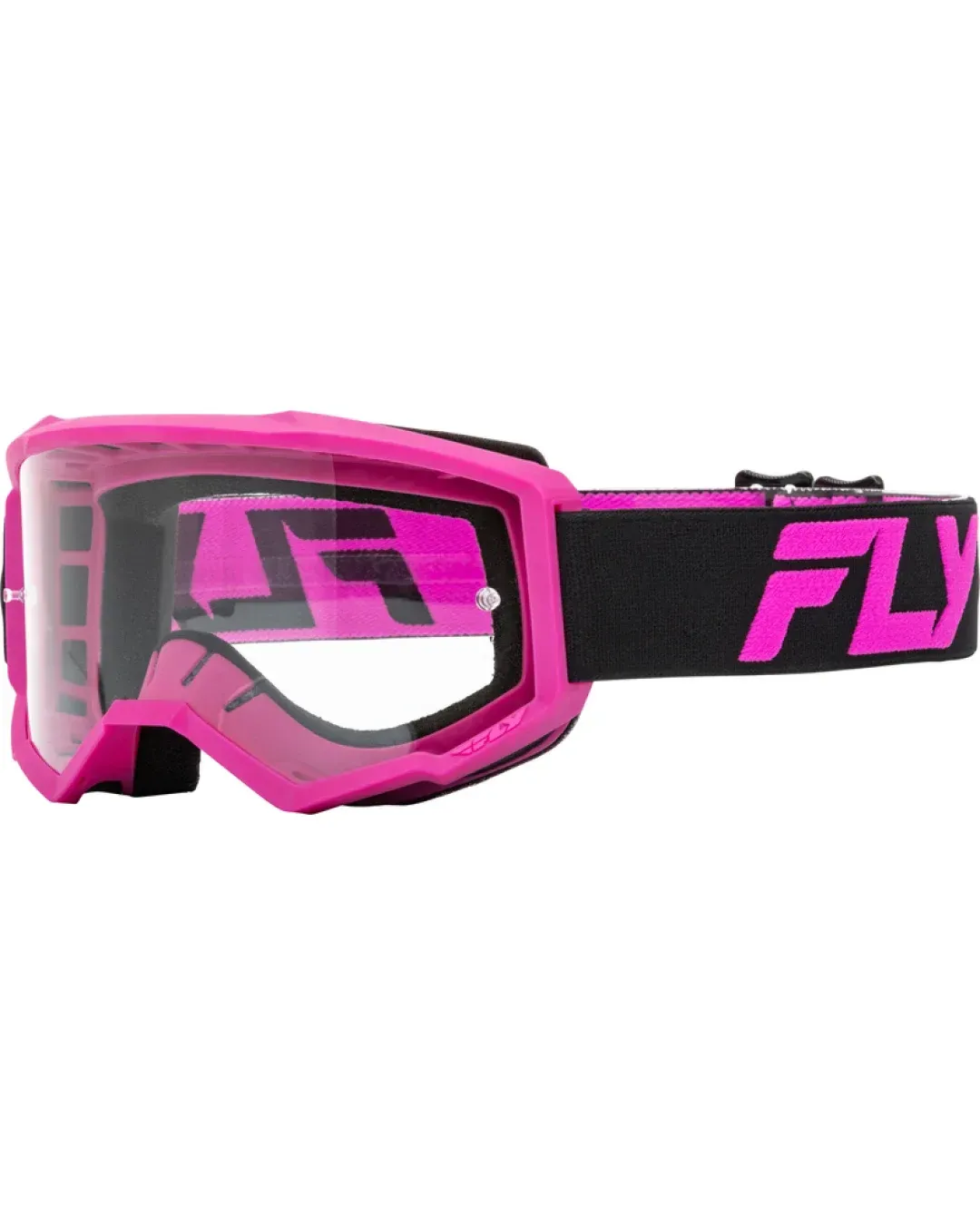 Мотокрос очила FLY RACING Focus 24 Black/Pink - Clear Lens