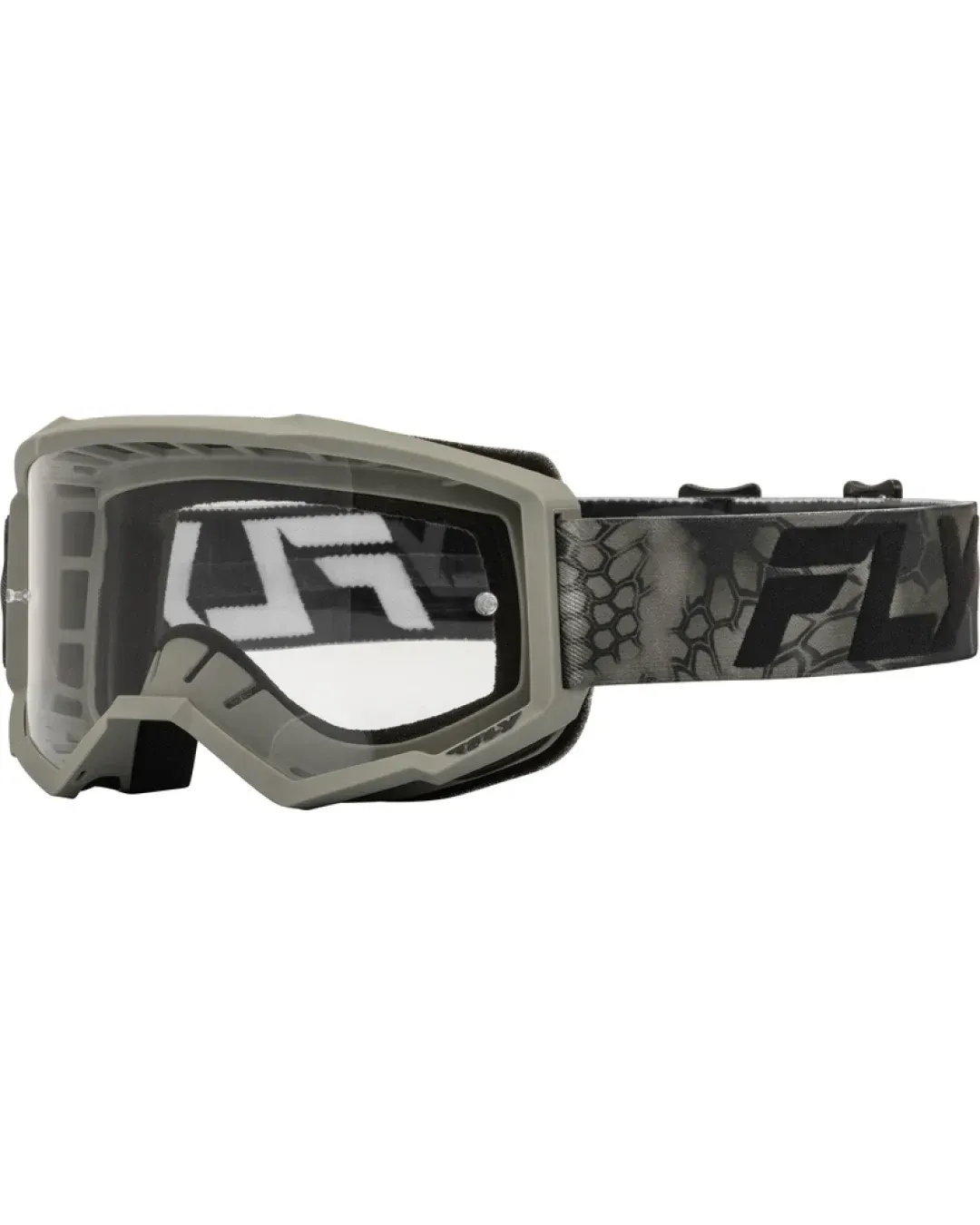 Мотокрос очила FLY RACING Focus 24 Special Edition Kryptek Moss Grey/Black - Clear Lens