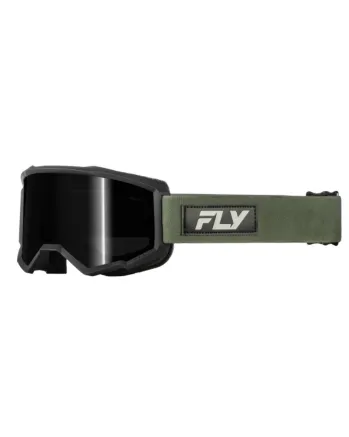 Мотокрос очила FLY RACING Focus Sand Goggle Green/Black - Dark Smoke Lens