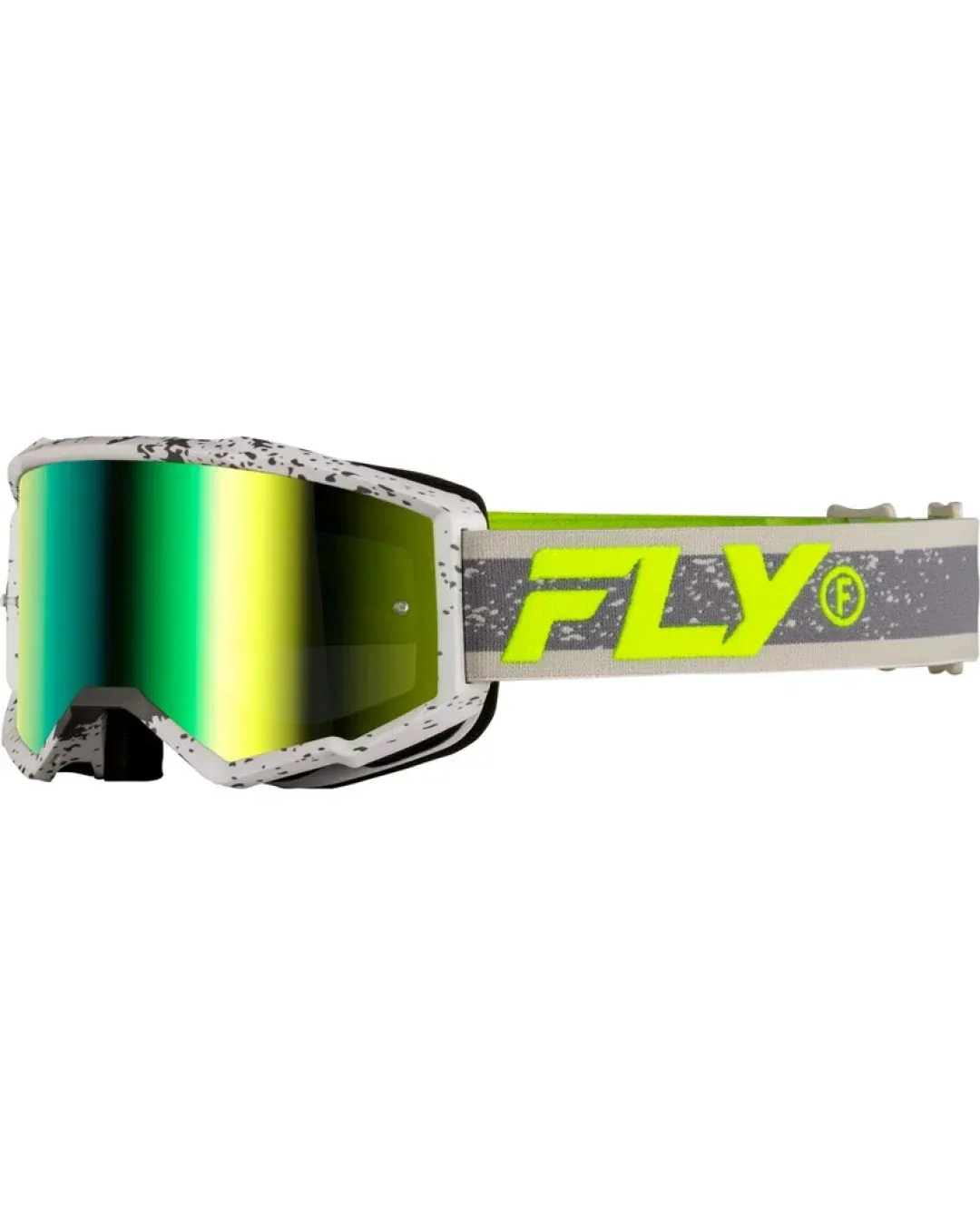 Мотокрос очила FLY RACING Zone Dark Grey/Hi-Vis - Iridiscent Green Mirror Lens 2025