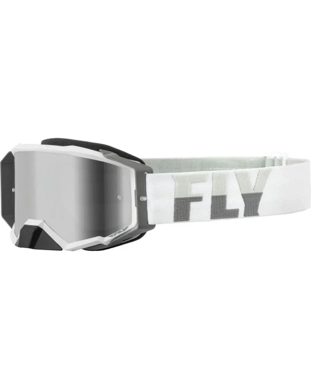 Мотокрос очила FLY RACING Zone Pro White/Grey - Silver Mirror/Smoke Lens