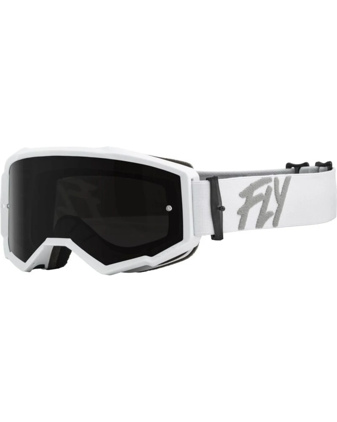 Мотокрос очила FLY RACING Zone White W/ Dark Smoke/Smoke Lens