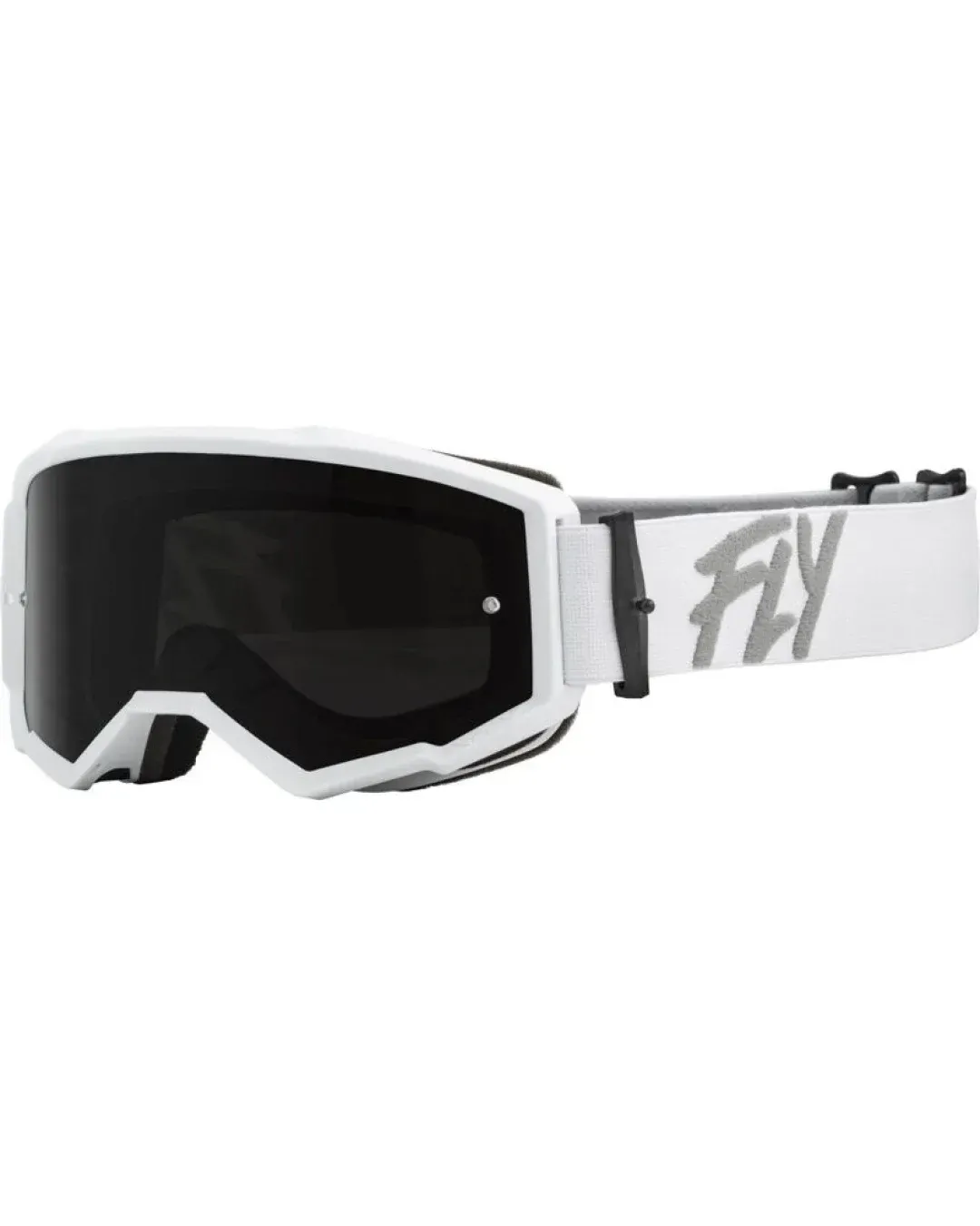 Мотокрос очила FLY RACING Zone White W/ Dark Smoke/Smoke Lens