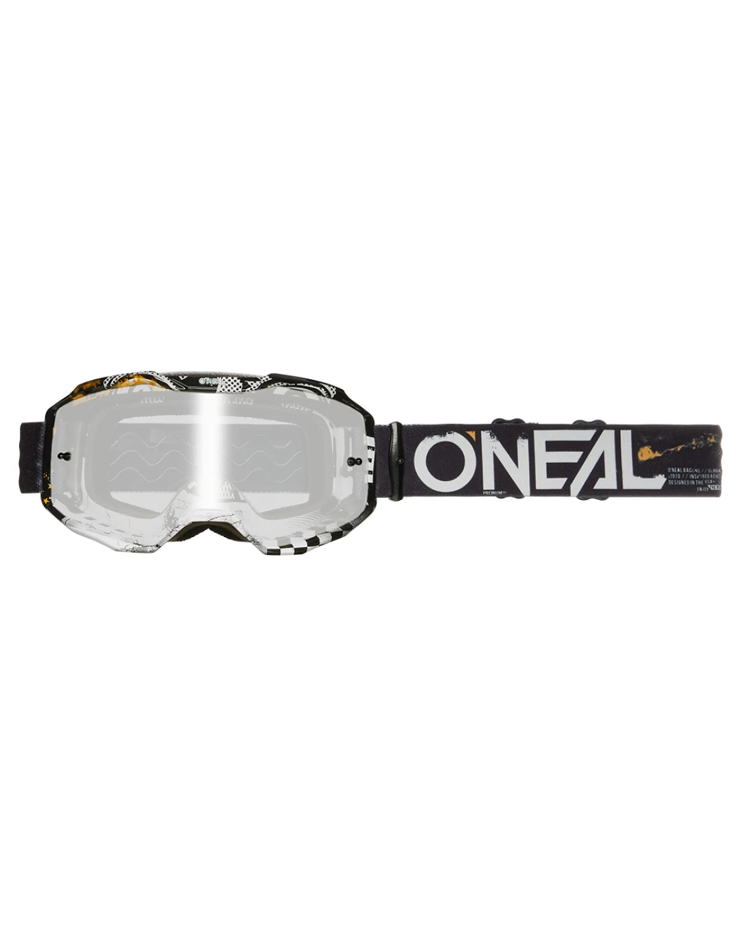 Мотокрос очила O'NEAL B-10 ATTACK BLACK/WHITE - SILVER MIRROR V.24