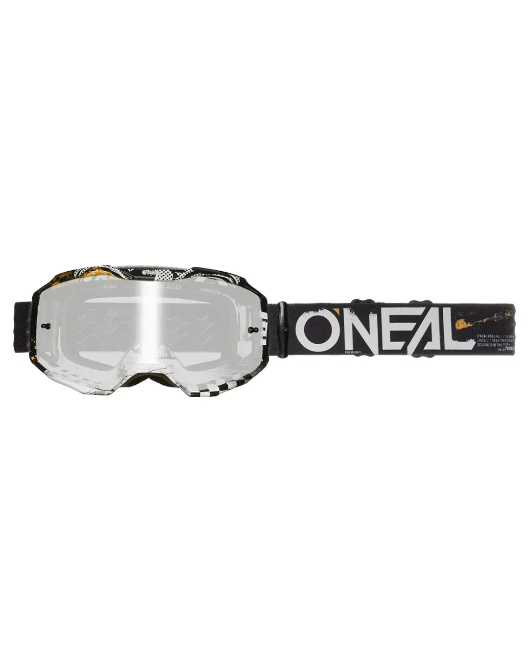 Мотокрос очила O'NEAL B-10 ATTACK BLACK/WHITE - SILVER MIRROR V.24