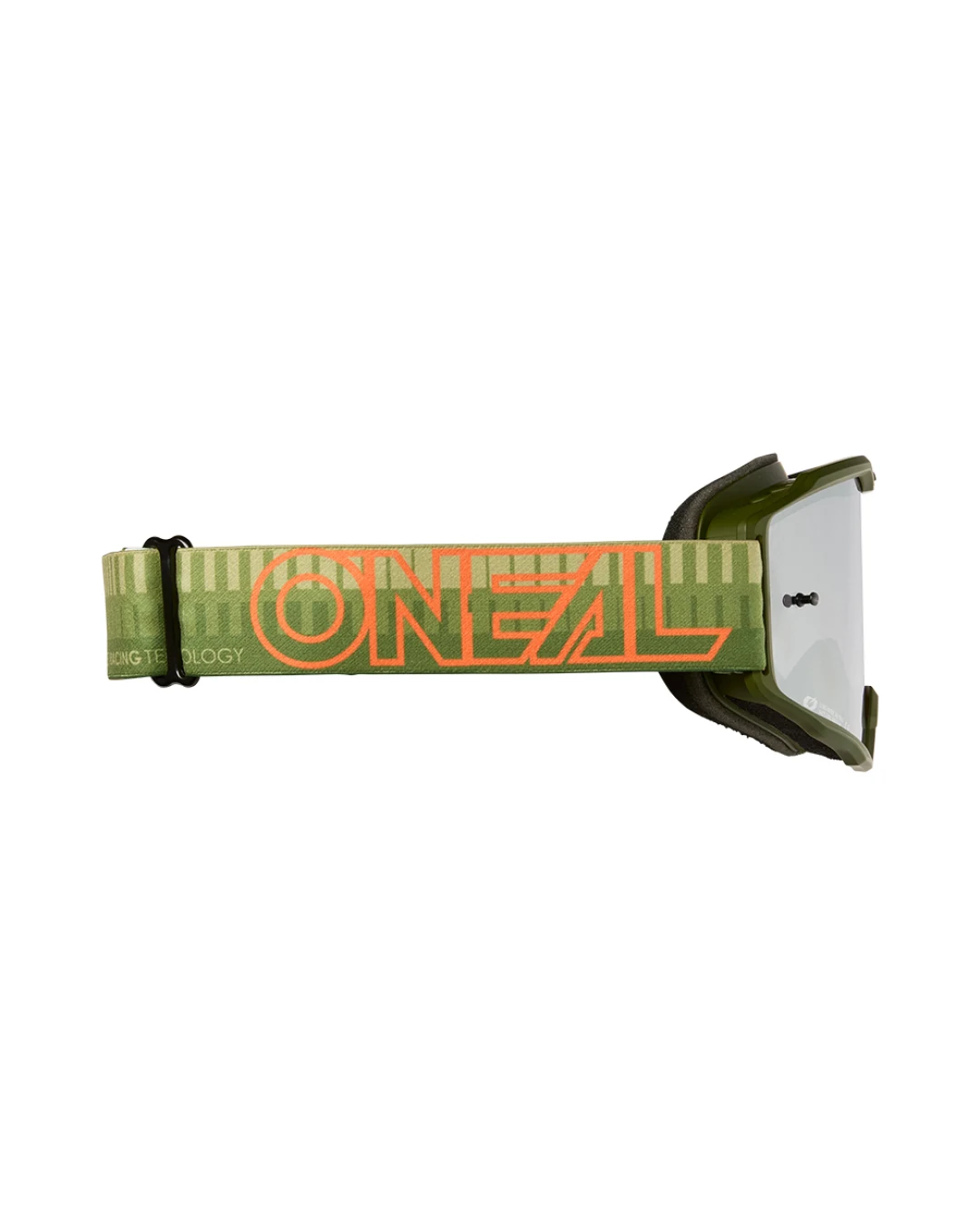 Мотокрос очила O'NEAL B-10 STRIPED GREEN/ORANGE - SILVER MIRROR V.26