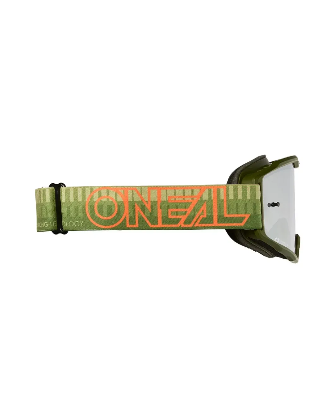 Мотокрос очила O'NEAL B-10 STRIPED GREEN/ORANGE - SILVER MIRROR V.26