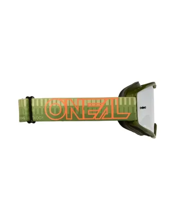 Мотокрос очила O'NEAL B-10 STRIPED GREEN/ORANGE - SILVER MIRROR V.26
