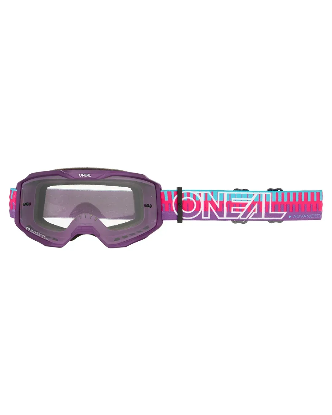 Мотокрос очила O'NEAL B-10 STRIPED PINK/PURPLE - CLEAR V.26