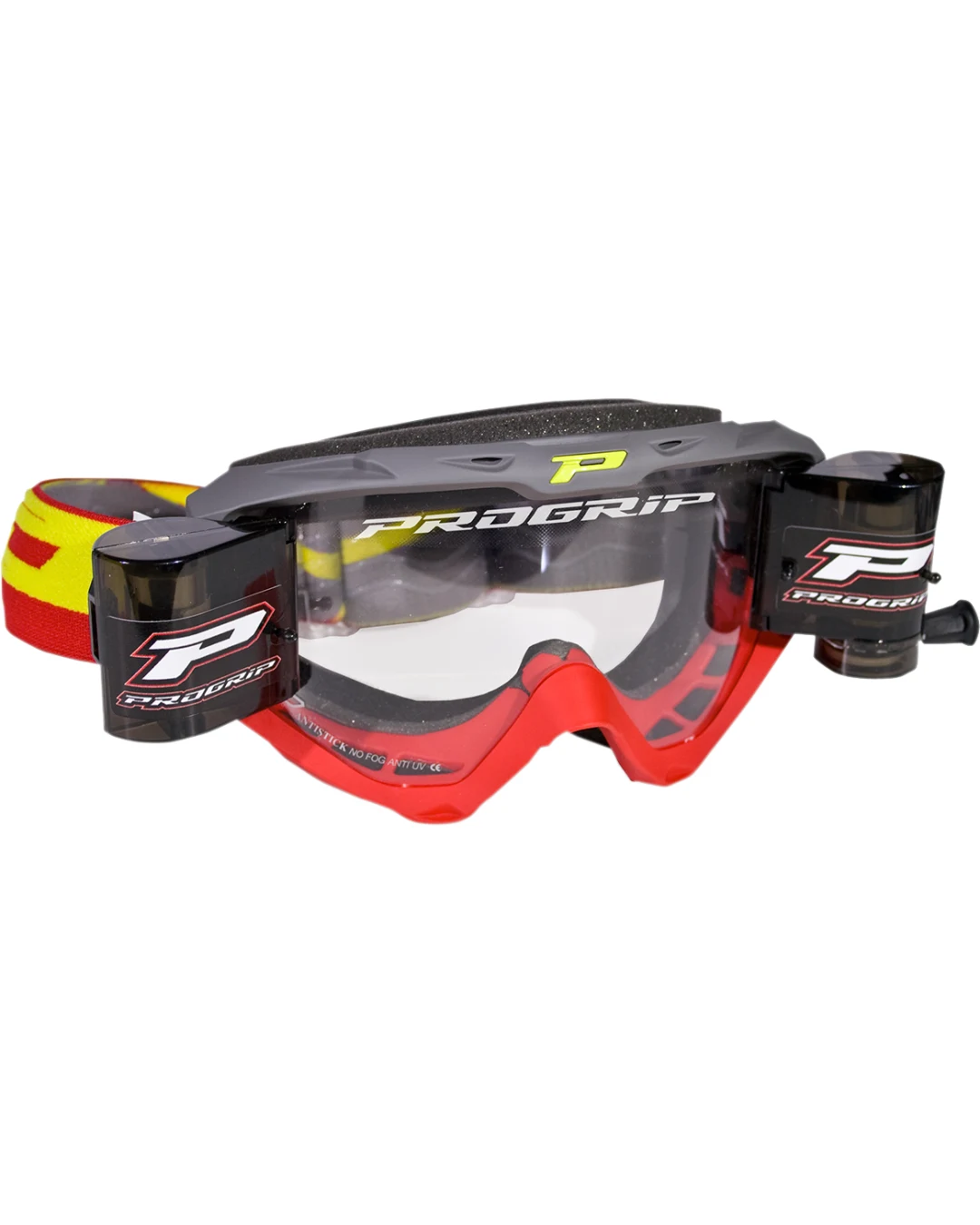 Мотокрос очила PROGRIP RIOT ROLL OFF GREY/RED