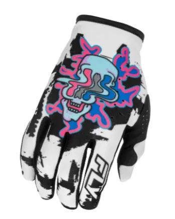 Мотокрос ръкавици FLY RACING Lite Warp Special Edition - White/Blue/Pink