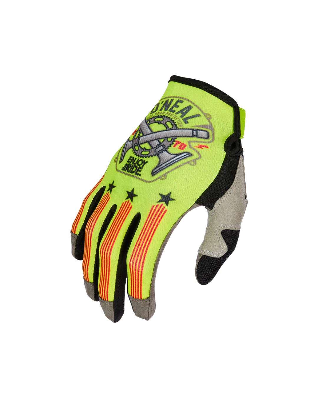Мотокрос ръкавици O'NEAL MAYHEM PISTON V.23 NEON YELLOW/BLACK/RED