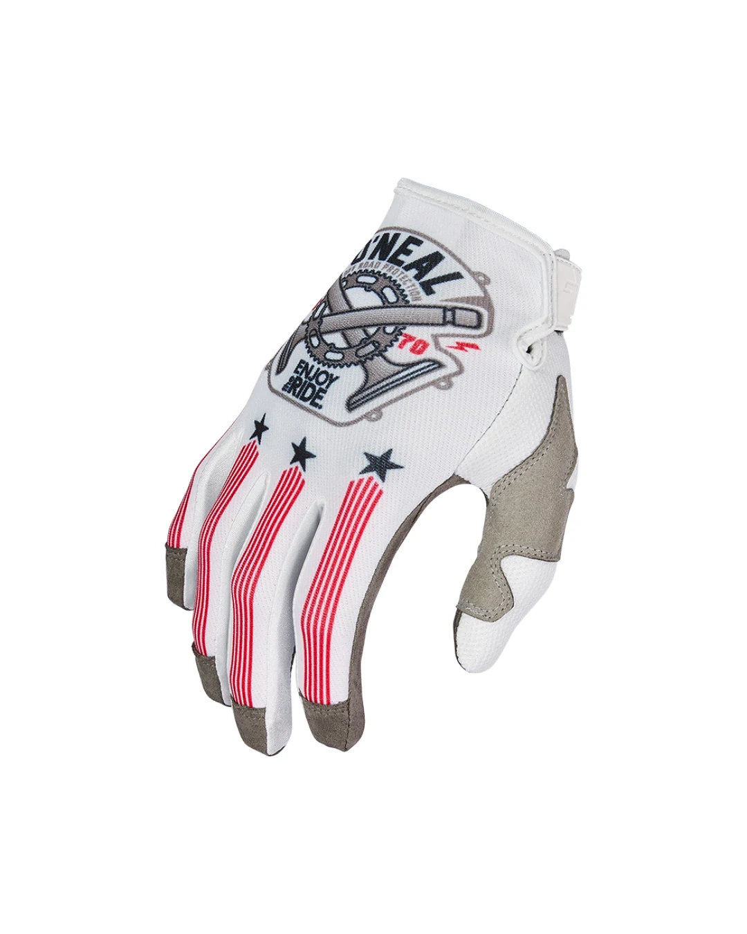 Мотокрос ръкавици O'NEAL MAYHEM PISTON V.23 WHITE/BLACK/RED