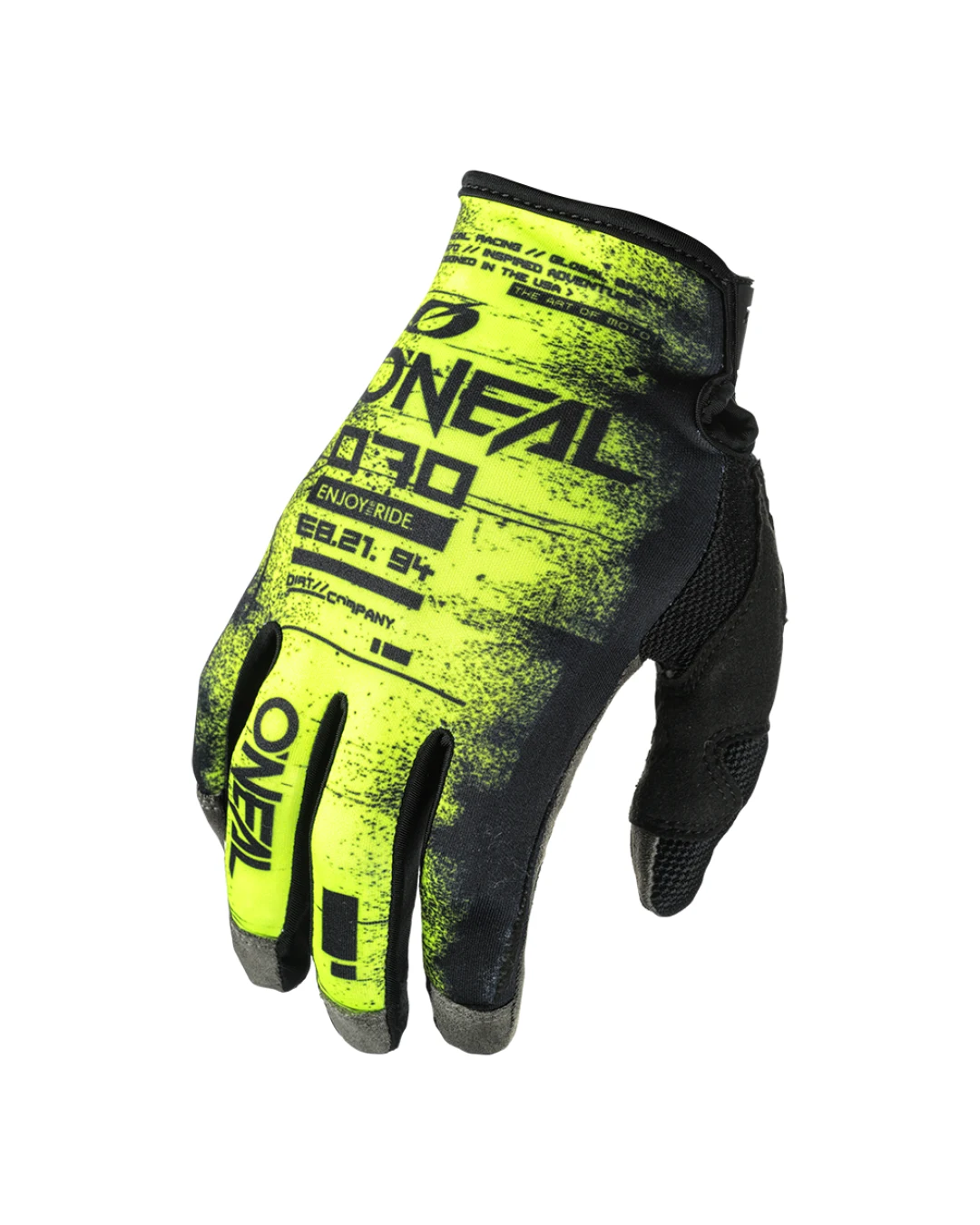Мотокрос ръкавици O'NEAL MAYHEM SCARZ BLACK/NEON YELLOW V.24