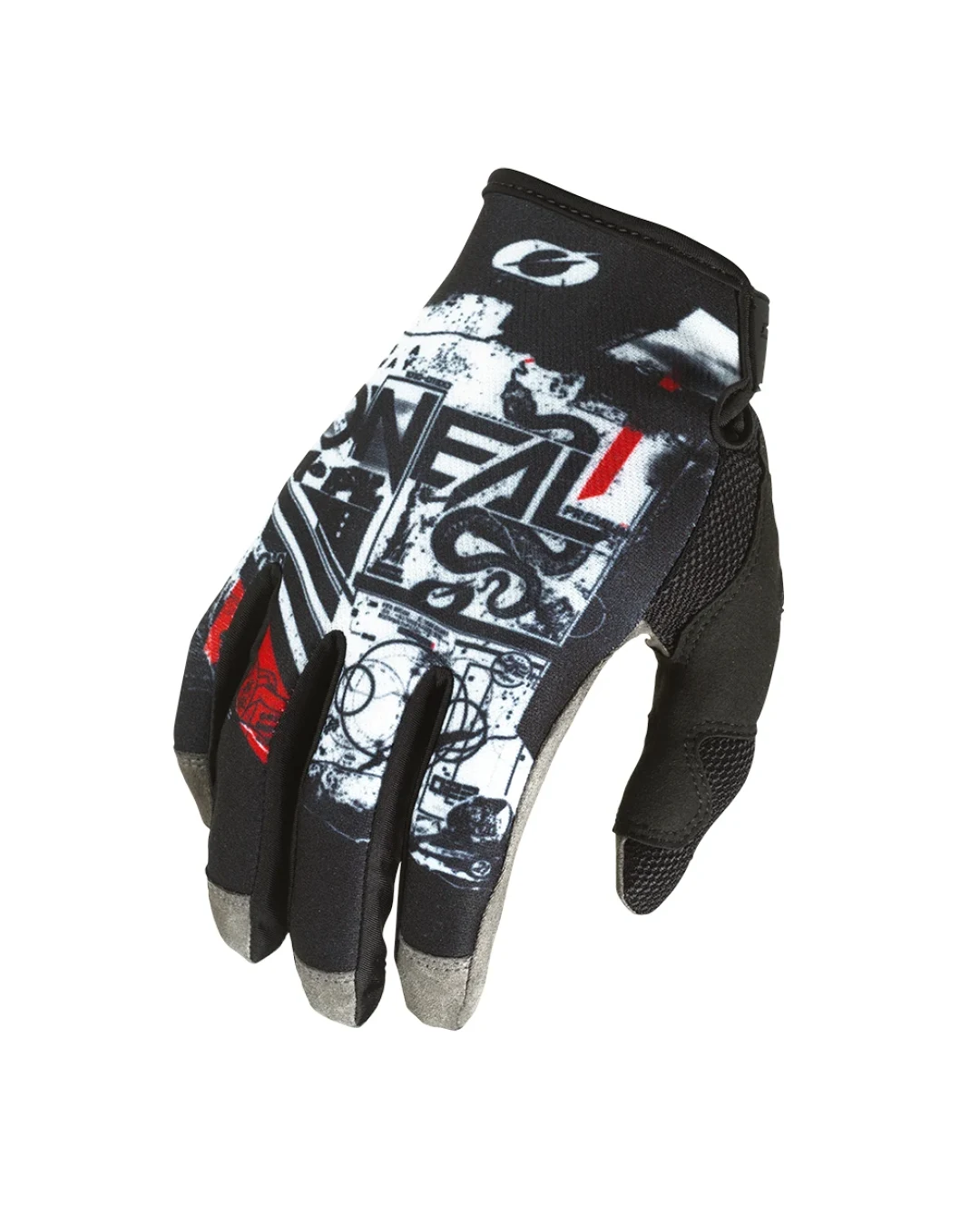Мотокрос ръкавици O'NEAL MAYHEM SCARZ V.22 BLACK/WHITE/RED