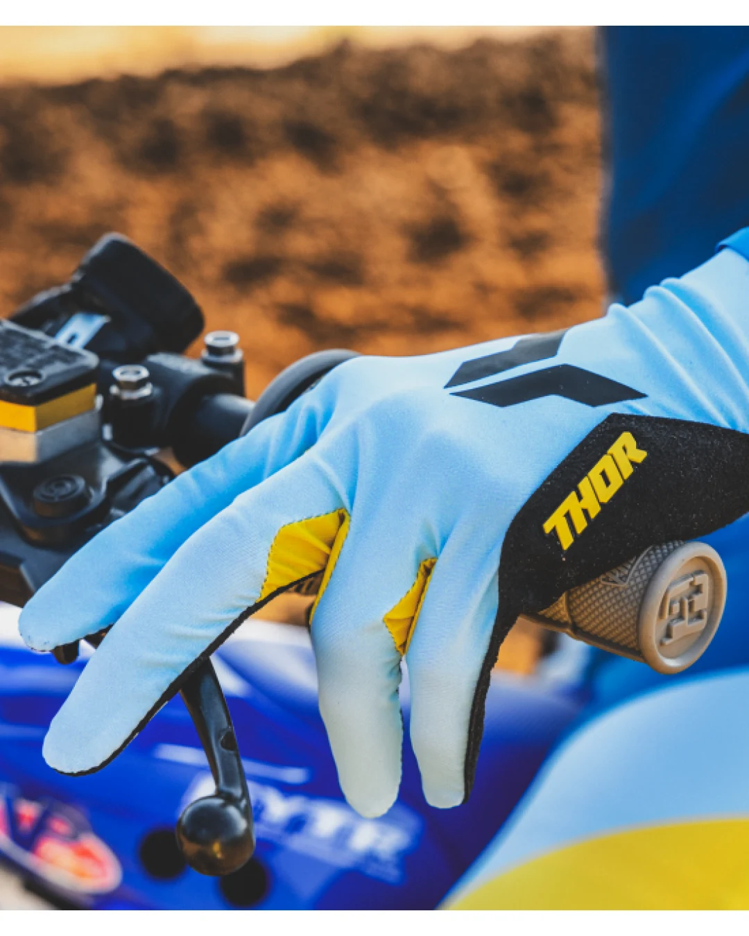 Мотокрос ръкавици THOR SPORTMODE ICONIC BLUE/YELLOW